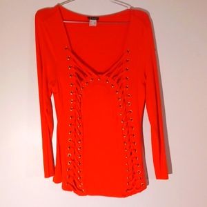 Sexy grommet style Venus long sleeve top